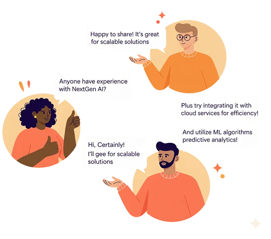 Community members connecting and sharing knowledge